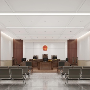 现代法院审判庭3D模型下载